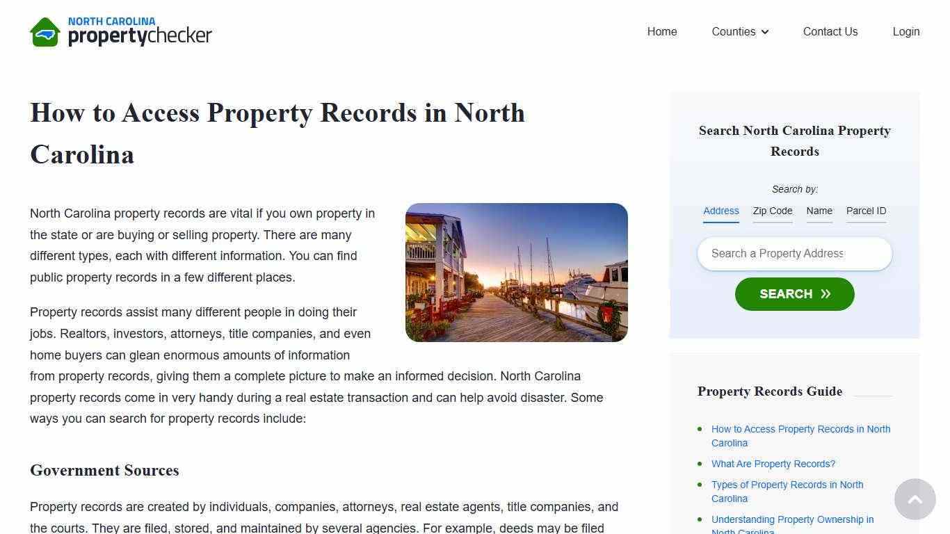 North Carolina Property Records Search | Owners, Deeds, Permits