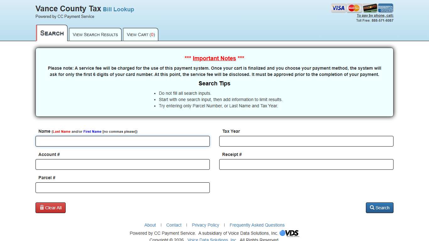 VDS, Inc. - Bill Lookup